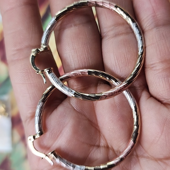 Jewelry - THREE tone hoop earrings